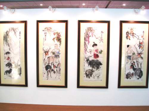 《吉祥如意四条屏》